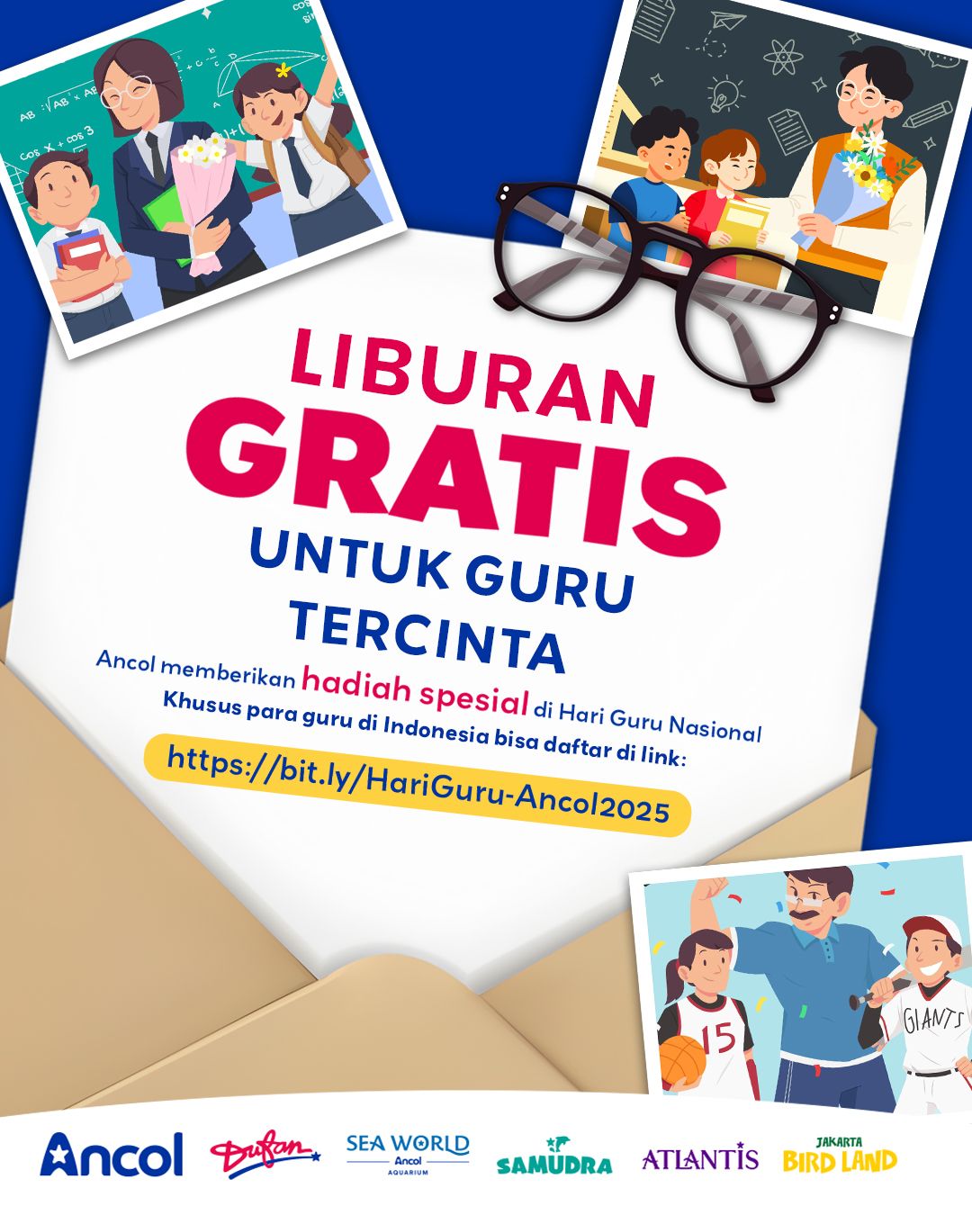 Ancol Berikan Apresiasi Spesial Hari Guru Nasional 2025 : Sediakan Tiket Gratis untuk Guru dan Tenaga Pengajar